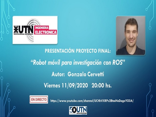 "Robot m&oacute;vil para investigaci&oacute;n con ROS"